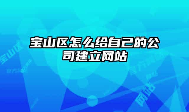 寶山區(qū)怎么給自己的公司建立網(wǎng)站